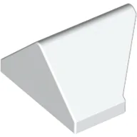 Brick Sloped 45° 2 x 1 Double / Inverted with Bottom Stud Holder / White