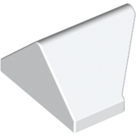 Lego Brick Sloped 45° 2 x 1 Double / Inverted with Bottom Stud Holder / White