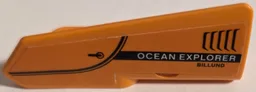 Technic, Panel Fairing #21 Very Small Smooth, Side B with Door Handle, Air Vent, Black and White 'OCEAN EXPLORER BILLUND' Pattern (Sticker) - Set 42064