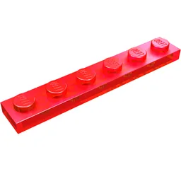 Plate 1 x 6 / Trans-Red
