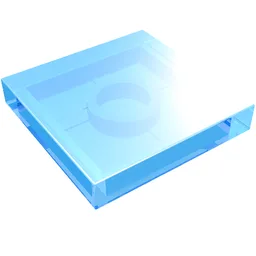 Tile 2 x 2 with Groove / Trans-Medium Blue