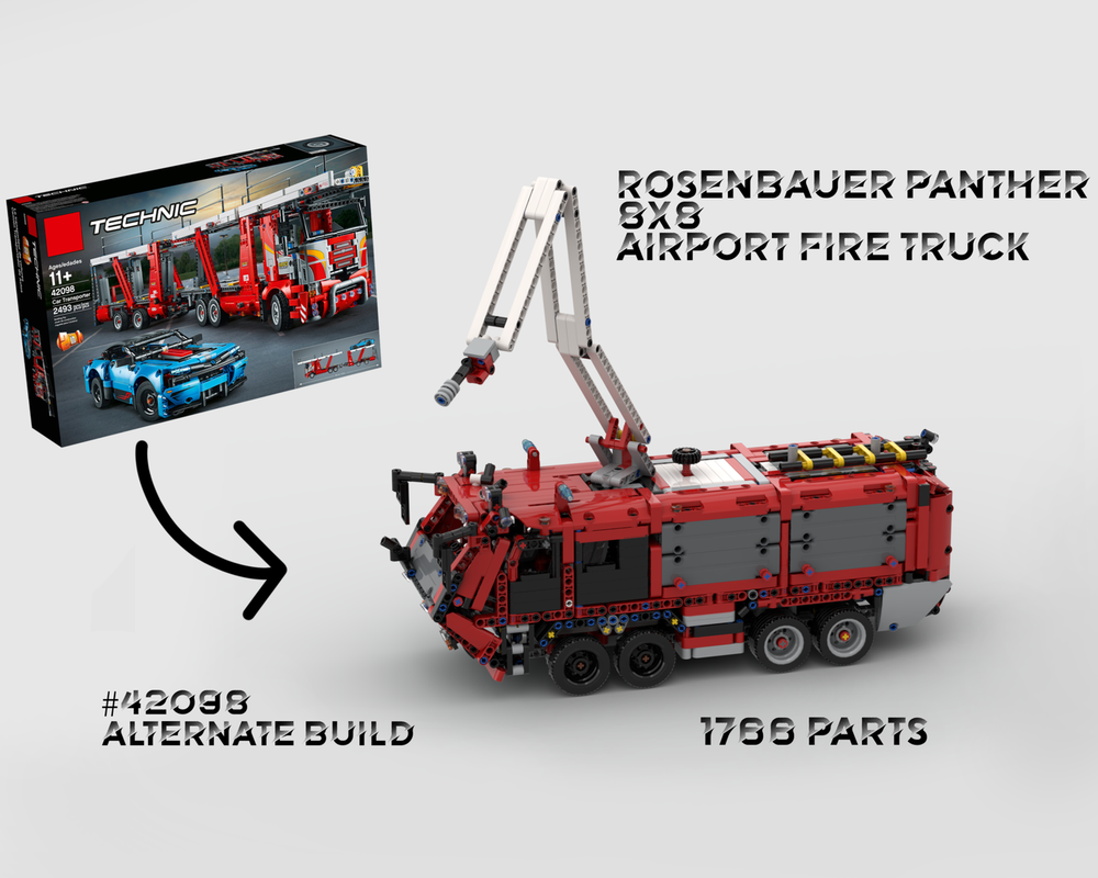 Lego 42098 Rosenbauer Panther 8x8 Airport Fire Truck - LEGO Technic Car Transporter Alternate Build