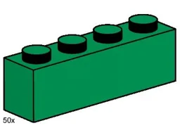 1 x 4 Dark Green Bricks