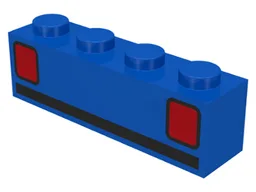 Brick 1 x 4 with Basic Car Tail-lights Print