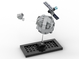 Didymos, Dimorphos, and DART spacecraft Diorama