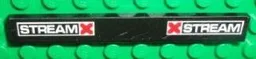 Tile 1 x 8 with 'STREAM' and Red 'X' Pattern on Both Ends (Sticker) - Set 8492