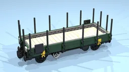 4-Wheel Stake Wagon (SNOT, green, 8 studs wide)