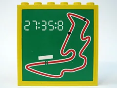 Brick 1 x 6 x 5 with Race Track and Time Pattern (Sticker) - Set 6337