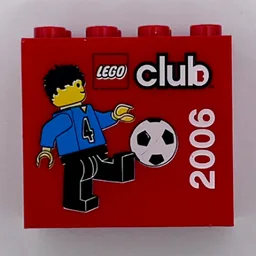 Brick 2 x 4 x 3 with 'LEGO club 2006' Print / Red