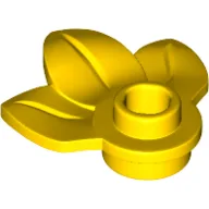 Plant, Plate 1 x 1 Round with 3 Leaves / Yellow
