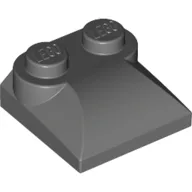 Brick Curved 2 x 2 x 2/3 Two Studs and Curved Slope End / Dark Bluish Gray