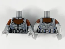 Torso Armor, Reddish Brown Chest Pattern / Light Bluish Gray Arms with Reddish Brown Short Sleeves, Silver Armor Pattern / Light Bluish Gray Hands