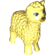 Lego Animal, Llama with Medium Blue Eyes / Bright Light Yellow