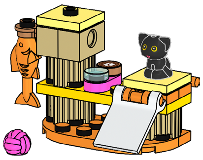 Lego Cat Tree with Kitten