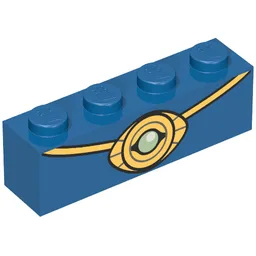 Brick 1 x 4 with Eye of Agamotto Print / Blue