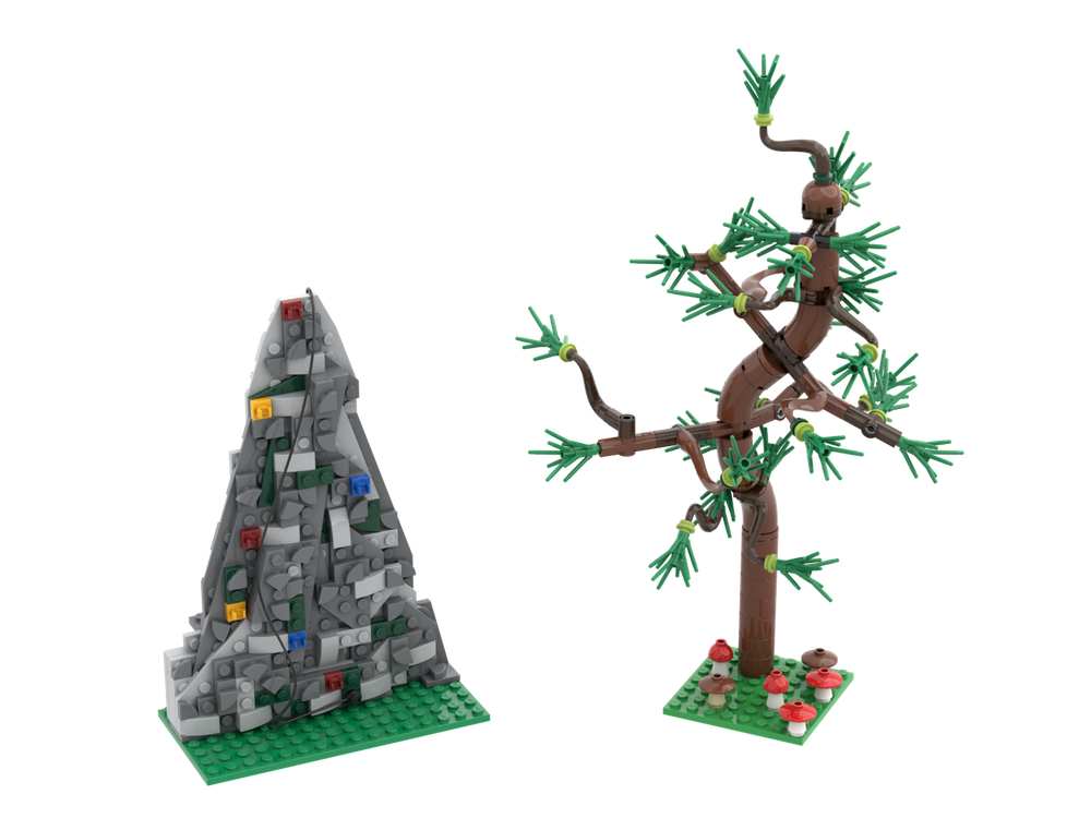 Lego Climbing mountain & Pine tree