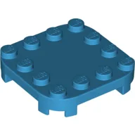 Plate Round Corners 4 x 4 x 2/3 Circle with Reduced Knobs / Dark Azure