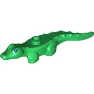 Animal, Alligator / Crocodile Baby with Blue Eyes Print / Green