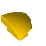 Lego Brick Round Corner, Curved 3 x 3 x 1 Quarter Circle / Yellow