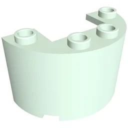 Cylinder Half 2 x 4 x 2 with 1 x 2 Cutout / Light Aqua