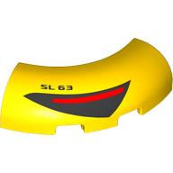 Lego Brick Round Corner 3 x 3 x 1 No Studs with Red and Black Tail Light Print