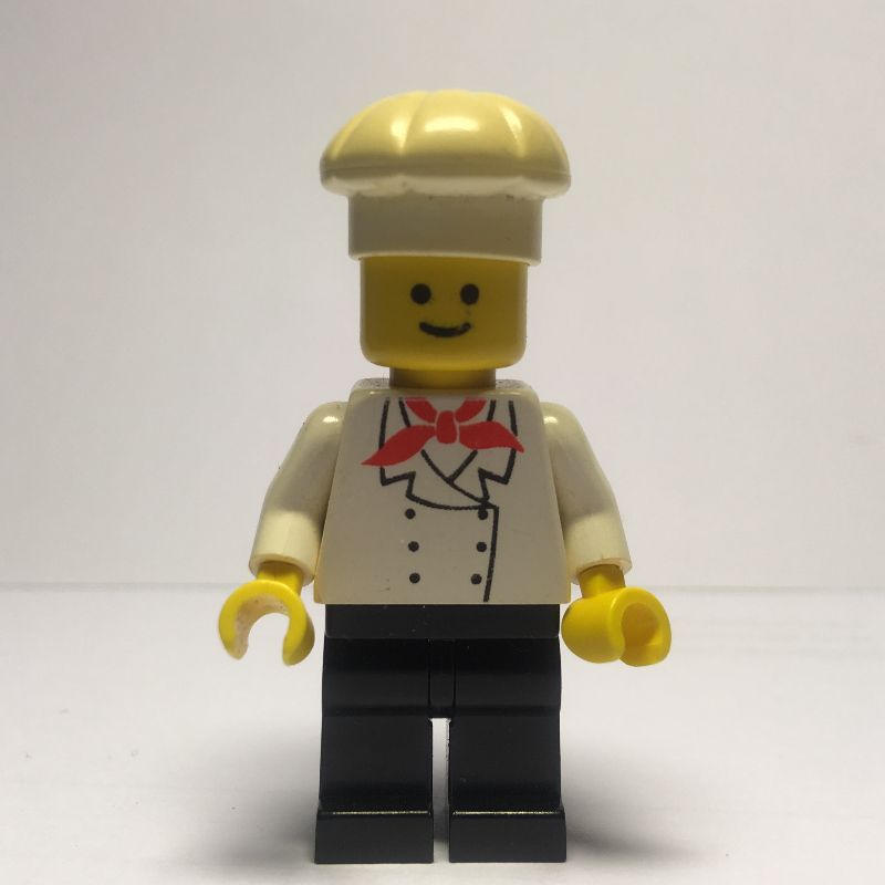 Lego Chef, Red Neckerchief, Black Legs (3626a Head)