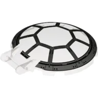 Dish 6 x 6 Inverted - No Studs with Handle with TIE Fighter Cockpit Print / Trans-Brown