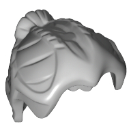 Lego Hair Small Braids and Fan Shaped Ponytail / Light Bluish Gray