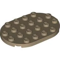 Plate Round 4 x 6 / Dark Tan