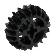 Technic Gear 20 Tooth Double Bevel with Axle Hole Type 1 [+ Opening] / Black