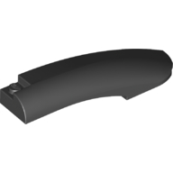 Lego Brick Round, Curved 10 x 2 x 2 with Rounded End Right / Black