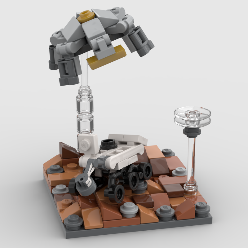 Lego 1:110 Vignette of Perseverance + Skycrane & Ingenuity