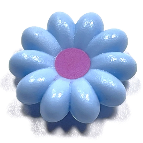 Lego Clikits Icon, Flower 2 x 2 Large, 10 Petals with Pin [Frosted] with Dark Pink Center Print
