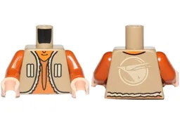 Torso Vest with Vertical Pockets, Dark Orange Undershirt and Bird Logo on Back Pattern (SW Ezra Bridger) / Dark Orange Arms / Light Nougat Hands