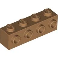 Brick Special 1 x 4 with 4 Studs on One Side / Medium Nougat