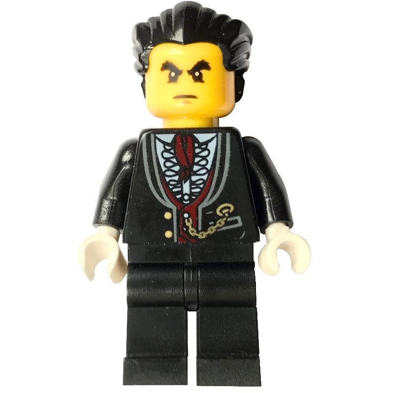 Lego Vampire, Ruffled Shirt, Gold Chain