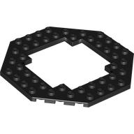 Lego Plate Special 10 x 10 Octagonal Opening / Black