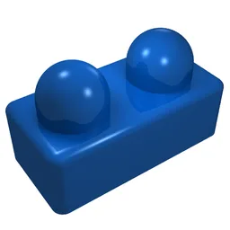 Primo Brick 1 x 2 / Blue