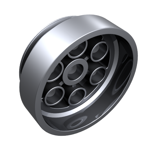 Lego Wheel 30 x 13 Model Team / Metallic Silver
