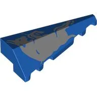 Brick Wedged, Sloped 2 x 5 Right with Silver Bull Print / Blue