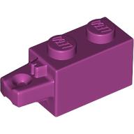 Lego Hinge Brick 1 x 2 Locking with 1 Finger Horizontal End / Magenta
