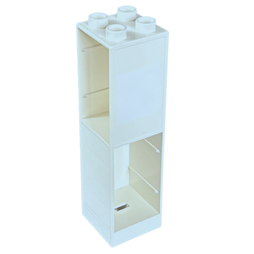 Lego Duplo Building Column 2 x 2 x 6 with Drawer Slots on Two Sides / White