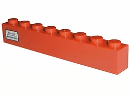 Brick 1 x 8 with 'Brussel - Amsterdam' Pattern on Left Side (Sticker) - Set 7745
