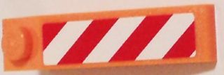 Lego Slope 18 4 x 1 with Red and White Danger Stripes Pattern Model Right Side (Sticker) - Set 60083