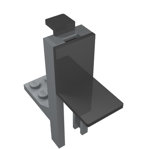 Lego Forklift Mast and Carriage 2 x 2 Plate and Black Fork (Complete Assembly) / Light Bluish Gray