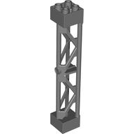 Lego Support 2 x 2 x 10 Girder Triangular Vertical - Type 3 - Axle Hole, 3 Posts / Dark Bluish Gray