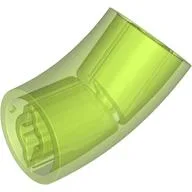 Brick Round 2 x 2 D. Tube with 45° Elbow and Axle Holes (Crossholes) at Each End [LONG] / Trans-Bright Green