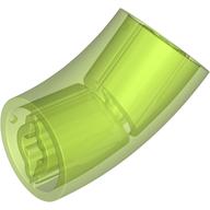 Lego Brick Round 2 x 2 D. Tube with 45° Elbow and Axle Holes (Crossholes) at Each End [LONG] / Trans-Bright Green