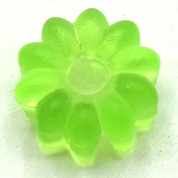 Clikits Icon, Flower 2 x 2 Small, 10 Petals with Hole [Frosted] / Trans-Light Bright Green
