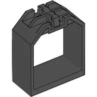 Container / Box, Open Ended 2 x 4 x 4 with 1 Hinge Finger Each End / Black